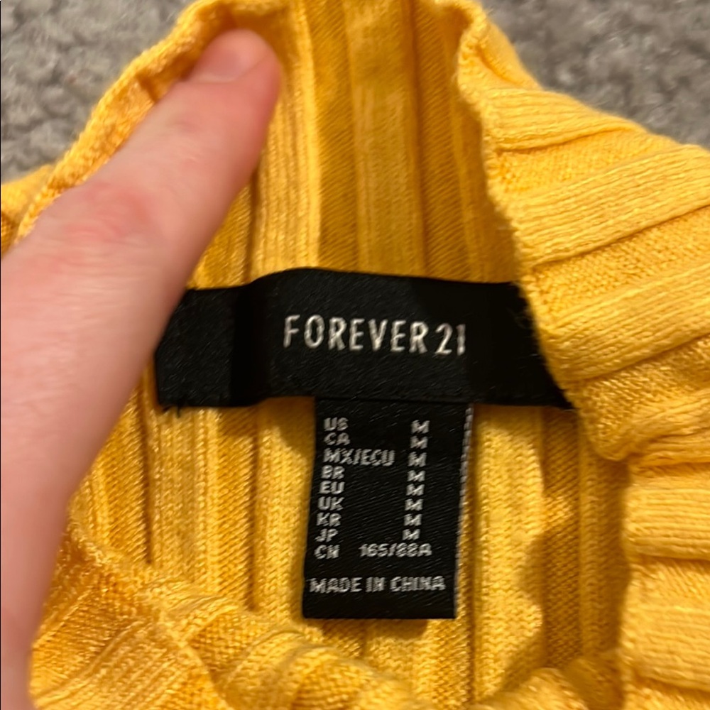 Yellow Ribbed Knit Top - Picture 2 of 3